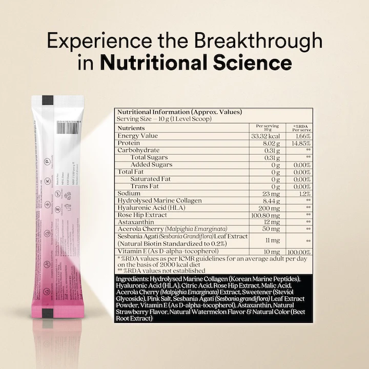 Beauty Collagen Strawberry Watermelon Flavour Single Gift Sachet - Image 9