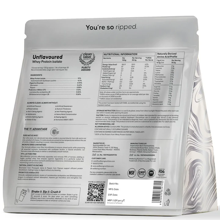 Whey Protein Isolate 31g | 1kg | 4B CFU Probiotics | Unflavoured - Image 10