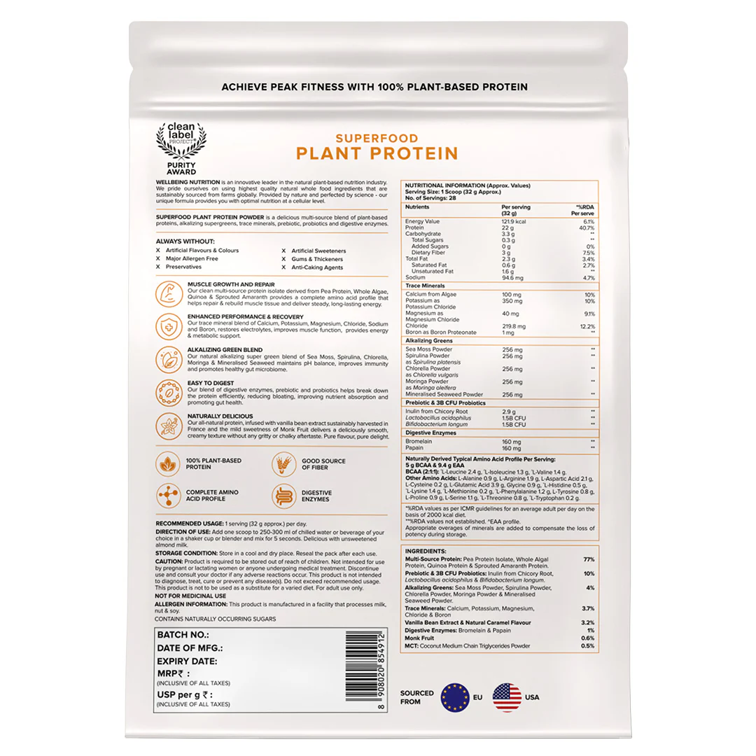 Vegan Protein 22g | 907g | 3B CFU Probiotics | French Vanilla Caramel - Image 11