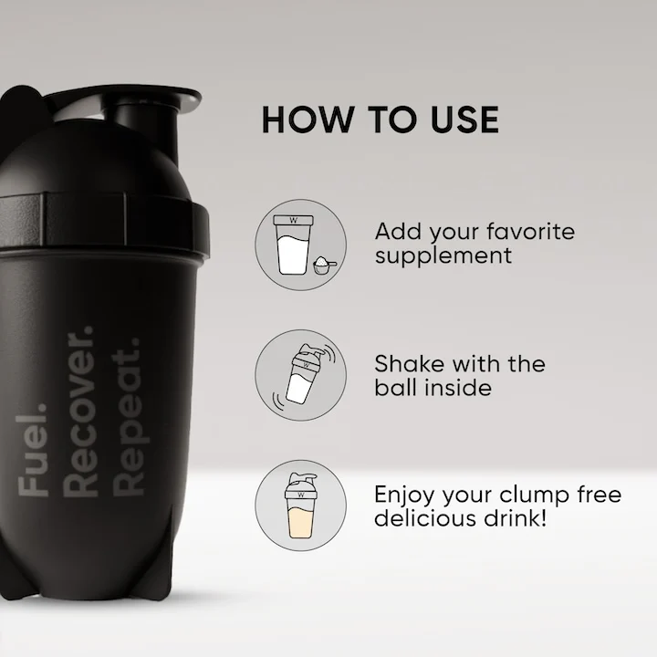 Wellbeing Nutrition Bullet Shaker ( Black ) - Image 5