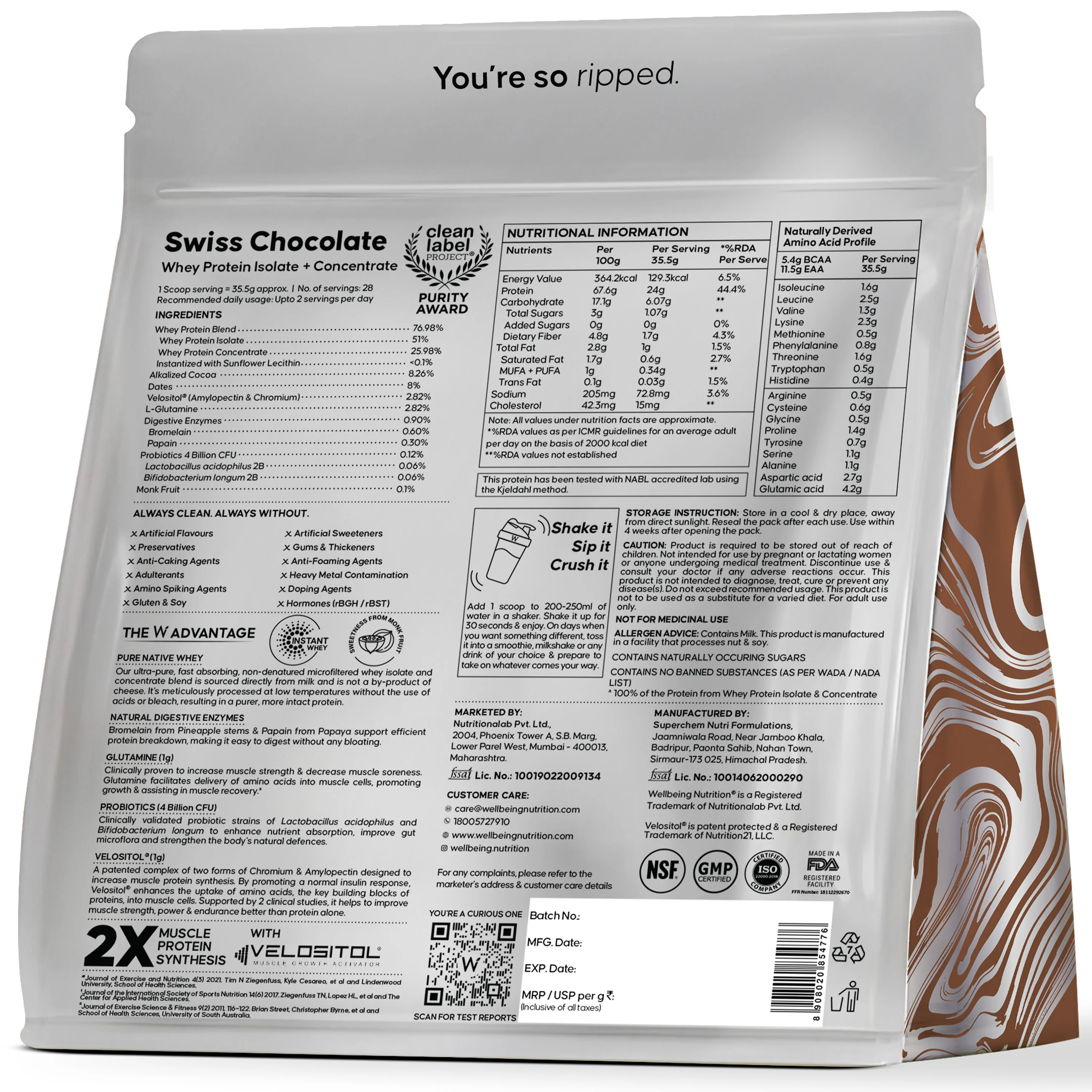 Whey Protein Isolate + Concentrate 24g | 1kg | 4B CFU Probiotics | Swiss Chocolate - Image 11