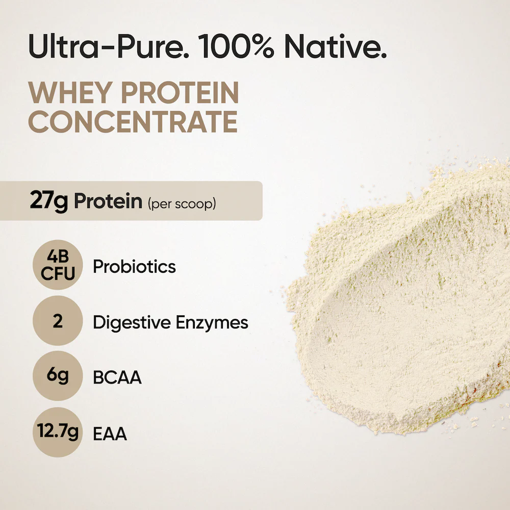 Whey Protein Concentrate 27g | 1kg | 4B CFU Probiotics | Unflavoured - Image 2